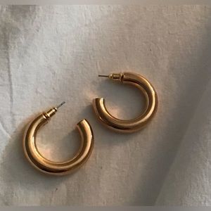 Anthropologie Gold Plated Hoop Earrings